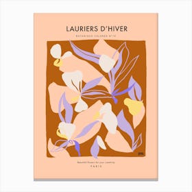Botanic Collection - Peach Fuzz - Lauriers d'Hiver Winter Laurel Art Print Canvas Print