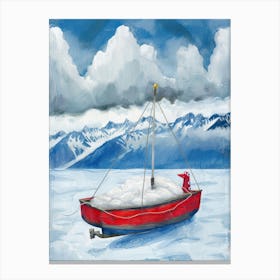 Santa'S Boat Canvas Print