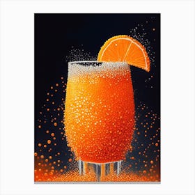 Orange Crush Pointillism Cocktail Poster Canvas Print