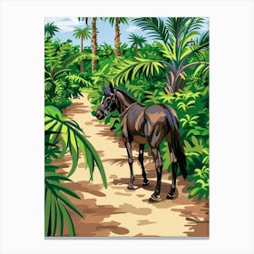 Horse In The Jungle Canvas Print