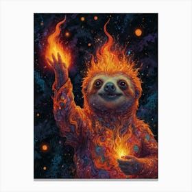 Fire Sloth Canvas Print