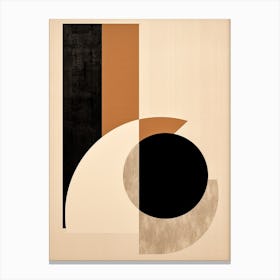 Bauhaus Rhapsody: Celestial Beige Circle Canvas Print