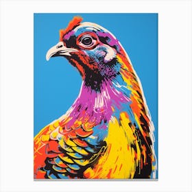Andy Warhol Style Bird Grouse 3 Canvas Print