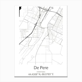 De Pere,United States Minimalist Map Canvas Print