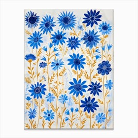 Blue Daisies 1 Canvas Print