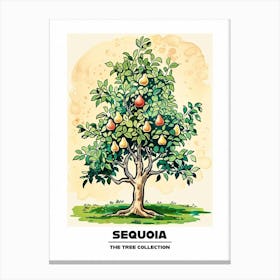 Sequoia Tree Storybook Illustration 2 Poster Canvas Print