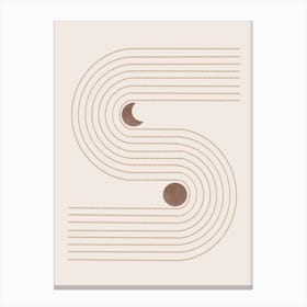 Moon and Sun Minimalist Soft Color Canvas Print