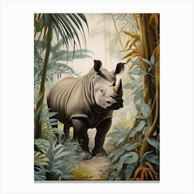 Rhino Exploring The Forest 10 Canvas Print