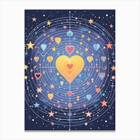 Rainbow Space Heart 4 Canvas Print