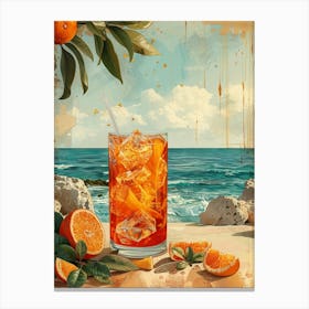 Iced Tea On The Beach Canvas Print