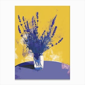 Lavender Flowers On A Table   Contemporary Illustration 3 Canvas Print