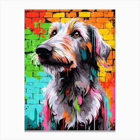 Aesthetic Irish Wolfhound Dog Puppy Brick Wall Graffiti Artwork Canvas Print