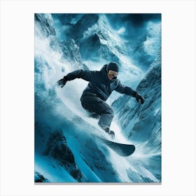 Snowboarder In The Mountains Canvas Print