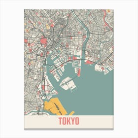 Tokyo Map Poster Canvas Print