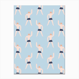Swimming Boy Pattern Canvas Print
