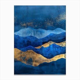 Blue And Gold Mountains 5 Canvas Print