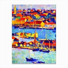 Port Of Copenhagen Denmark Brushwork Painting harbour Canvas Print