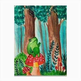 Frog In The Forest Canvas Print