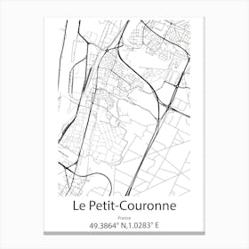 Le Petit Couronne,France Minimalist Map Canvas Print