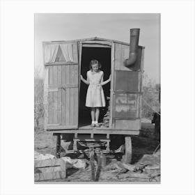 Untitled Photo, Possibly Related To Daughter Of Migrant In Doorway Of Trailer, Sebastin, Texas By Russell Lee Canvas Print