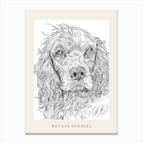 Boykin Spaniel Dog Line Art 1 Poster Canvas Print