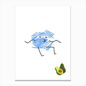 Avocado.A work of art. Children's rooms. Nursery. A simple, expressive and educational artistic style. Canvas Print