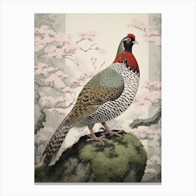 Ohara Koson Inspired Bird Painting Grouse 3 Canvas Print