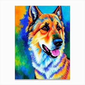 German Shepherd Fauvist Style dog Canvas Print