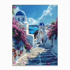 Beautiful Santorini Greece Wall Art 14 Canvas Print