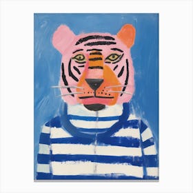 Playful Illustration Of Tiger For Kids Room 4 Canvas Print