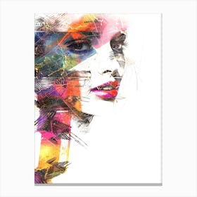 Woman Face Beautiful Illustration Art 07 Canvas Print