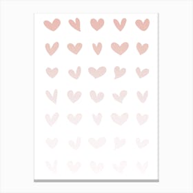 Pink Ombre Hearts Canvas Print