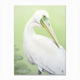 Ohara Koson Inspired Bird Painting Pelican 1 Canvas Print
