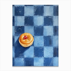 Teacake Blue Checkerboard Canvas Print