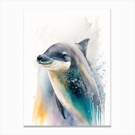 Northern Fur Seal Dolphin Storybook Watercolour  (1) Canvas Print