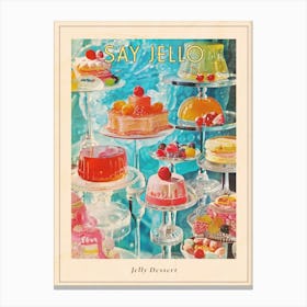 Jelly Dessert Platter Retro Collage 4 Poster Canvas Print