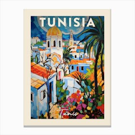 Tunis Tunisia 2 Fauvist Painting Travel Poster Canvas Print