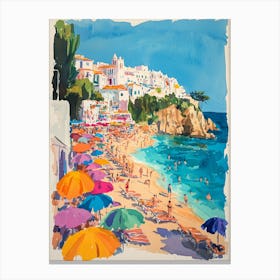 A Vibrant Watercolor Painting Of Ibiza Canvas Print