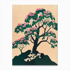 Paulownia Tree Colourful Illustration 1 Canvas Print