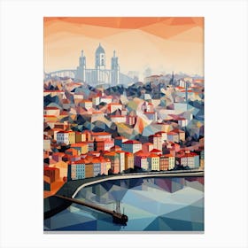 Porto, Portugal, Geometric Illustration 2 Canvas Print
