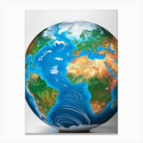 An Illustrious Piece Of Digital Render Of A Globe Highlighting Every Continent On Planet Earth Pred (3) Canvas Print