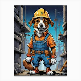 Construction Dog Canvas Print