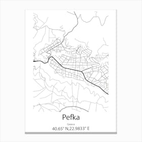 Pefka,Greece Minimalist Map Canvas Print