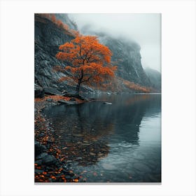 Tree In The Fog Canvas Print