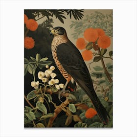 Dark And Moody Botanical Eurasian Sparrowhawk 4 Canvas Print