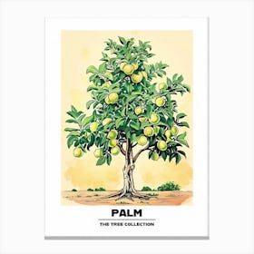 Palm Tree Storybook Illustration 2 Poster Canvas Print