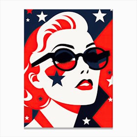 Chic Pop Art American Women Canvas Print