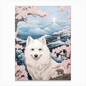 Arctic Fox Japanese Illustration 2 Canvas Print