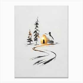 House In The Snow Canvas Print