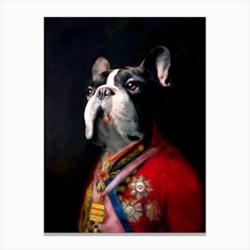 Junior The Singing Bulldog Pet Portraits Canvas Print